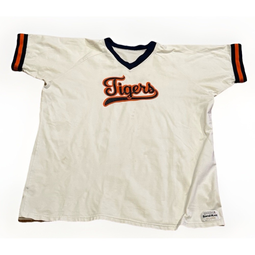 Vintage 70s Detroit Tigers Baseball Jersey Macgregor Medalist Sand-Knit XXL